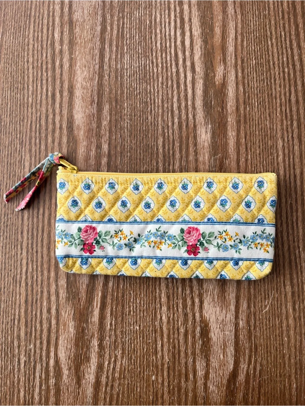 Vintage Vera Bradley Elizabeth Quilted Lined Bag Zipper Pouch
